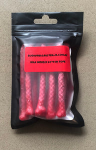WAX INFUSED 100 PERCENT COTTON RED COLOURED FIRE STARTERS
