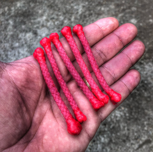 WAX INFUSED 100 PERCENT COTTON RED COLOURED FIRE STARTERS