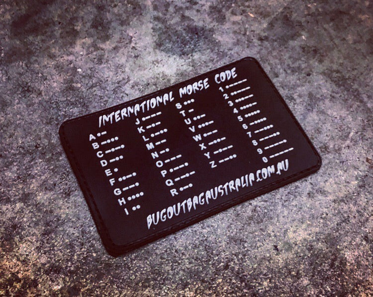 BLACK AND WHITE INTERNATIONAL MORSE CODE PATCH – Bug Out Bag Australia