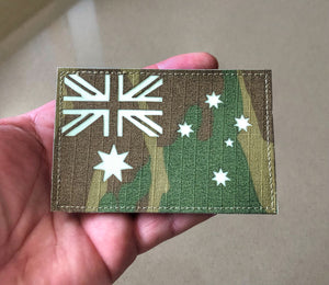 MULTICAM RIPSTOP NYLON GLOW IN THE DARK VELCRO AUSTRALIAN FLAG WATER PATCH KIT