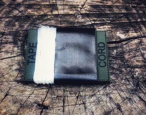 Olive Drab (green) CORD-TAPE pvc patch holder.