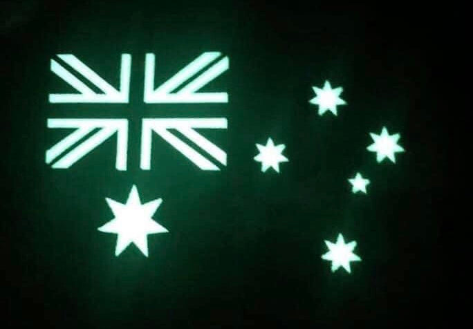 MULTICAM RIPSTOP NYLON GLOW IN THE DARK VELCRO AUSTRALIAN FLAG PATCH