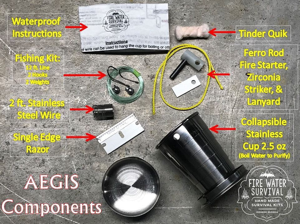 THE AEGIS POCKET SURVIVAL KIT MADE BY FIRE WATER SURVIVAL – Bug